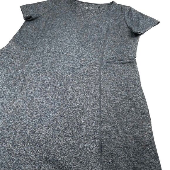 J. Jill Fit Marled V-Neck Dress Navy Blue Multi - Picture 7 of 10